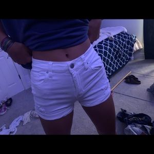 White jean shorts